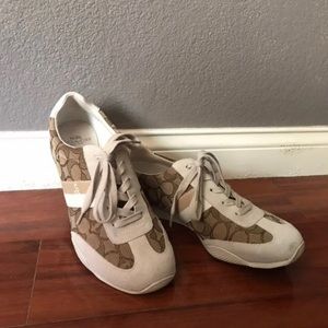 Coach monogram neutral sneakers